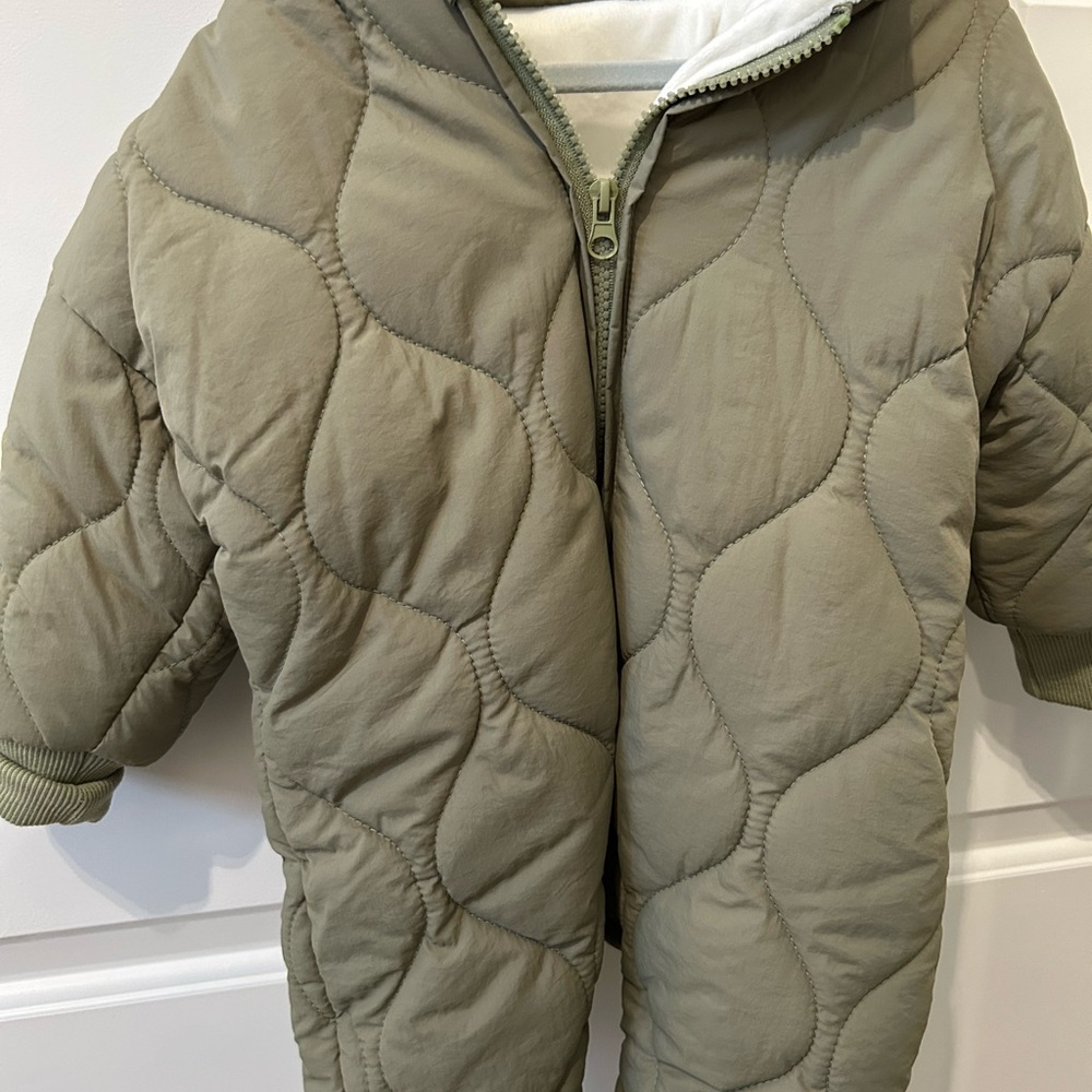 Quilted Olive Green Puffer Jacket